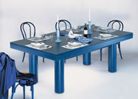 Billardtisch CASTELL 190 Pool N, Beizton Blau mit Tisch- und Abdeckplatte
